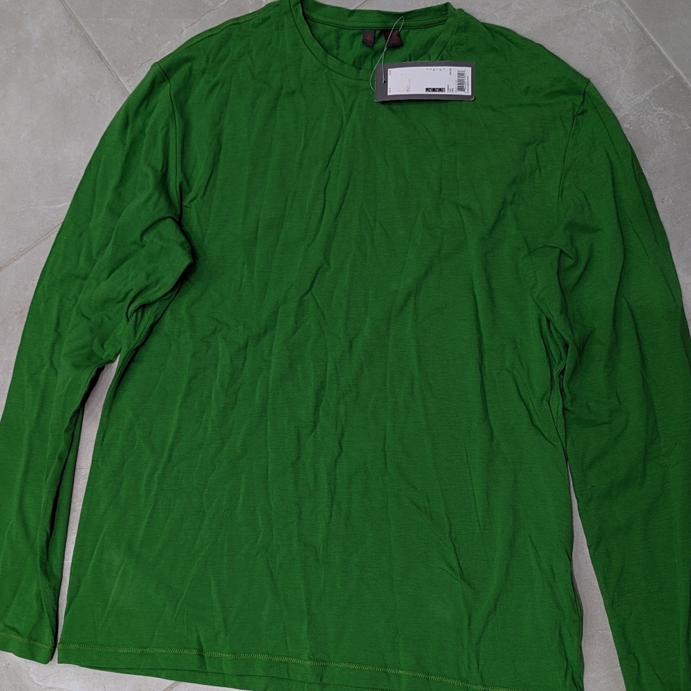 2/$25 NWT Esprit Green Long Sleeve Tee Men's Size L Soft Stretch Cotton Chic Top